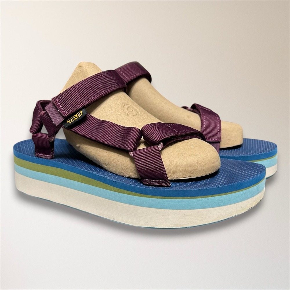 Teva Flatform Universal Chunky Sandals Purple Blue Green 1013653 Womens 9 Resort